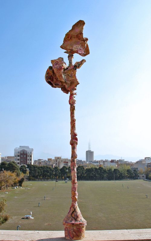 anahita bagheri, Flowering Minaret 1, mixed media paper mache, 200 x 60 x 40 cm, 2022 1